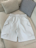 Louis Vuitton - Light Grey Cargo Shorts with Zipper Details
