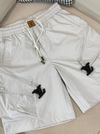 Louis Vuitton - Light Grey Cargo Shorts with Zipper Details