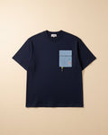 Moncler - Navy T-Shirt with Denim Patch Pocket