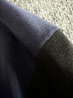 Hermès - Black & Navy Color Block Polo Shirt with Contrast Stripe