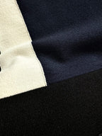 Hermès - Black & Navy Color Block Polo Shirt with Contrast Stripe