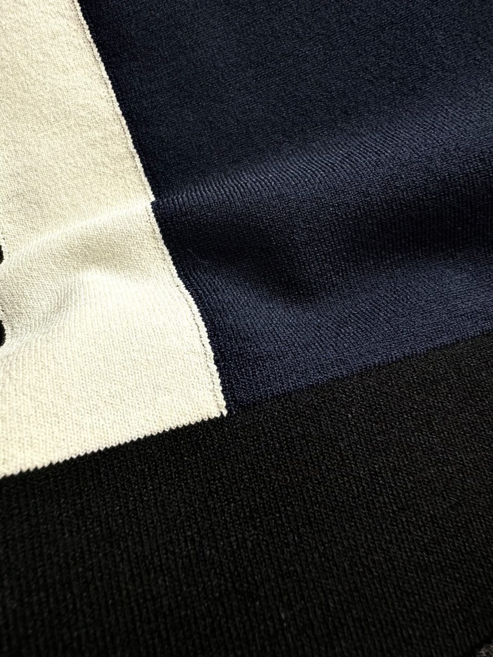 Hermès - Black & Navy Color Block Polo Shirt with Contrast Stripe