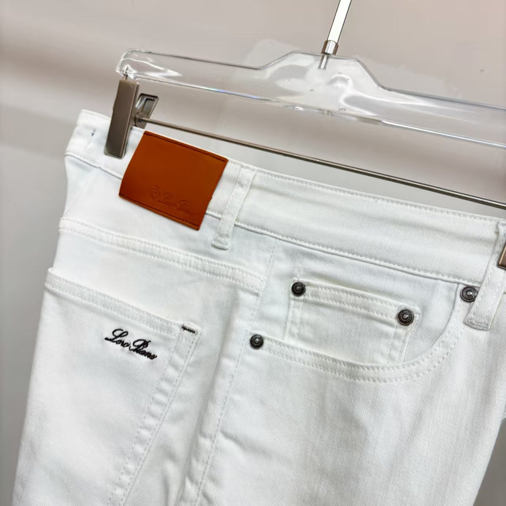 Loro Piana - White Straight Leg Denim Jeans