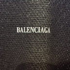 Balenciaga - Black Knitted T-Shirt with Striped Mock Neck