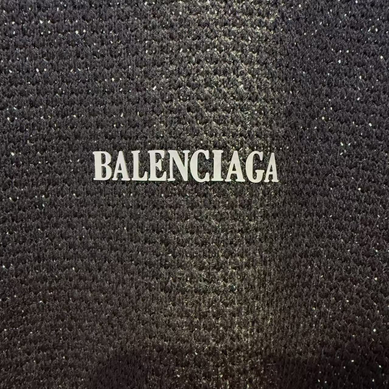 Balenciaga - Black Knitted T-Shirt with Striped Mock Neck