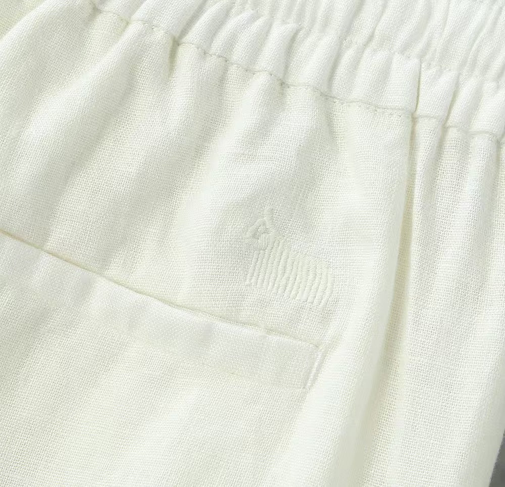 Loro Piana - White Linen Long Sleeve Shirt & Drawstring Trousers Set