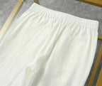 Loro Piana - White Linen Long Sleeve Shirt & Drawstring Trousers Set