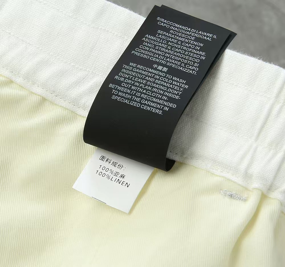 Loro Piana - White Linen Long Sleeve Shirt & Drawstring Trousers Set