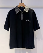 Balenciaga - Black Polo Shirt with Distressed Collar and Logo