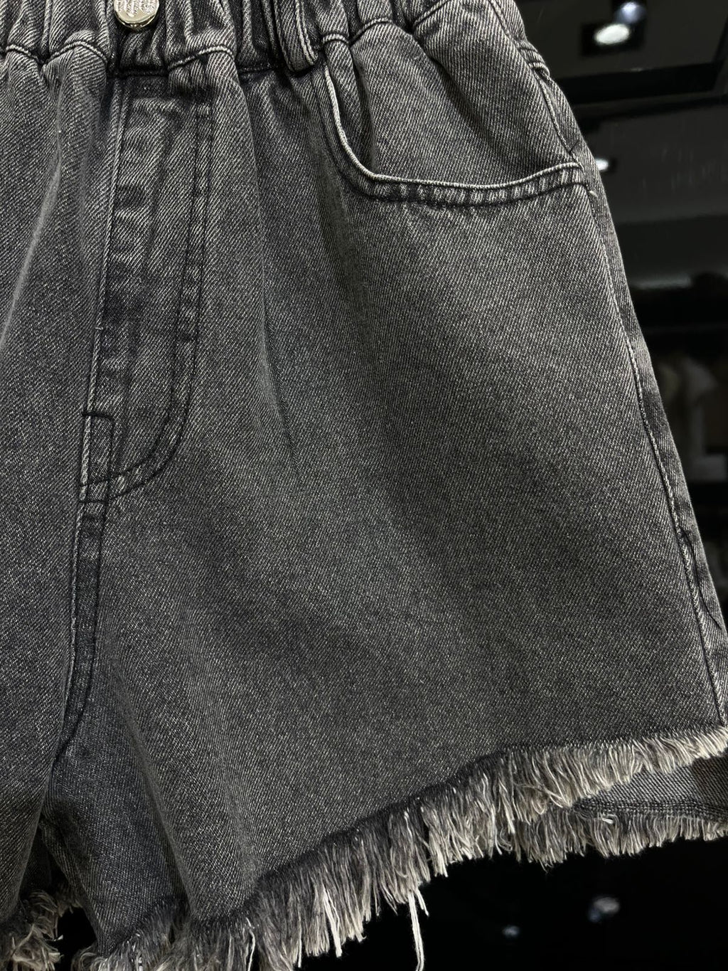 Dior - Kids' Washed Black Denim Hot Shorts