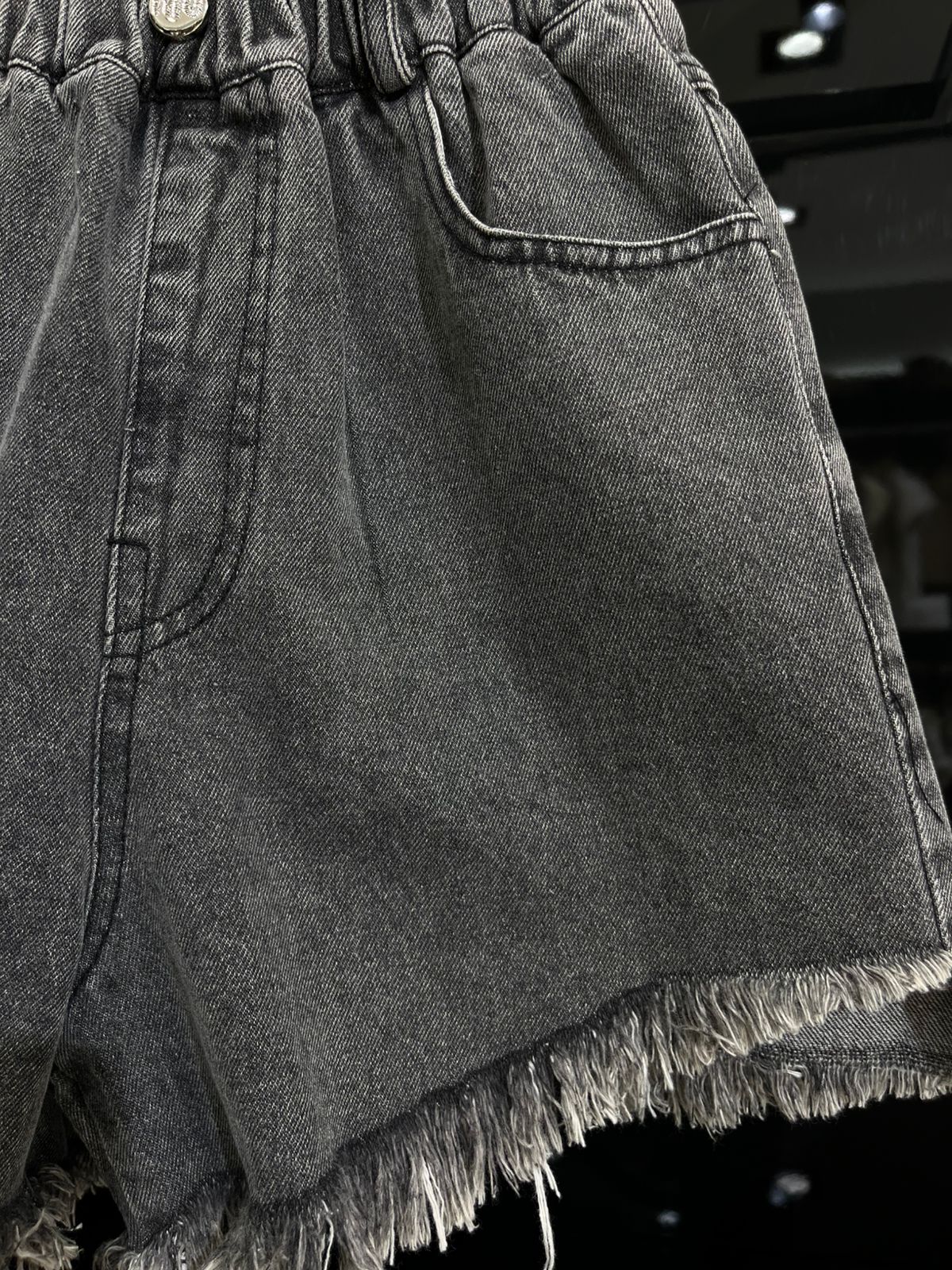 Dior - Kids' Washed Black Denim Hot Shorts