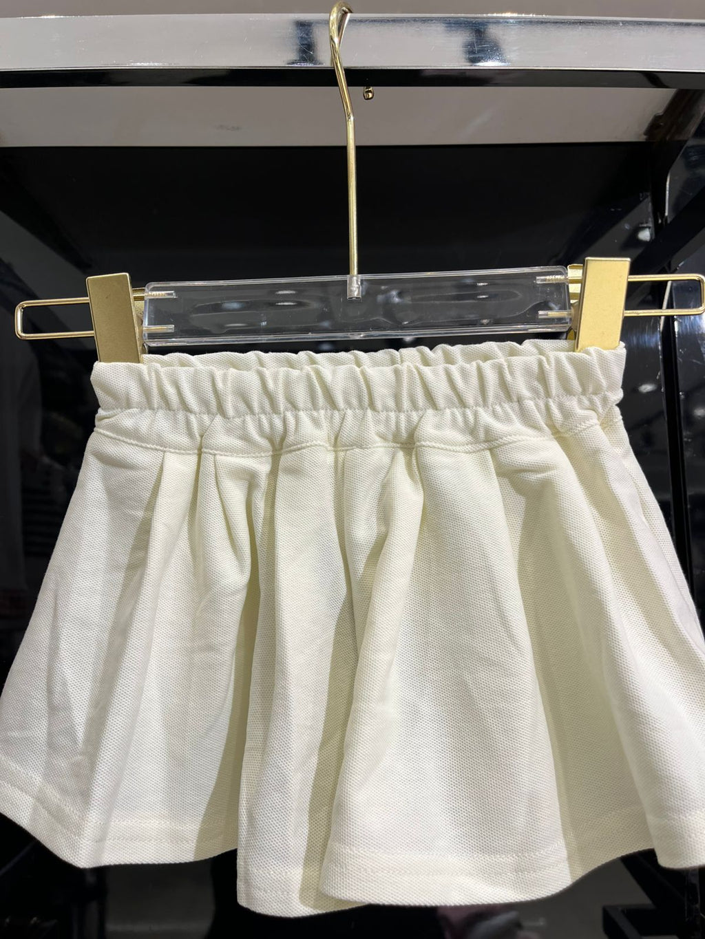 Moncler Girls - Pleated Flounce Skirt in Cream