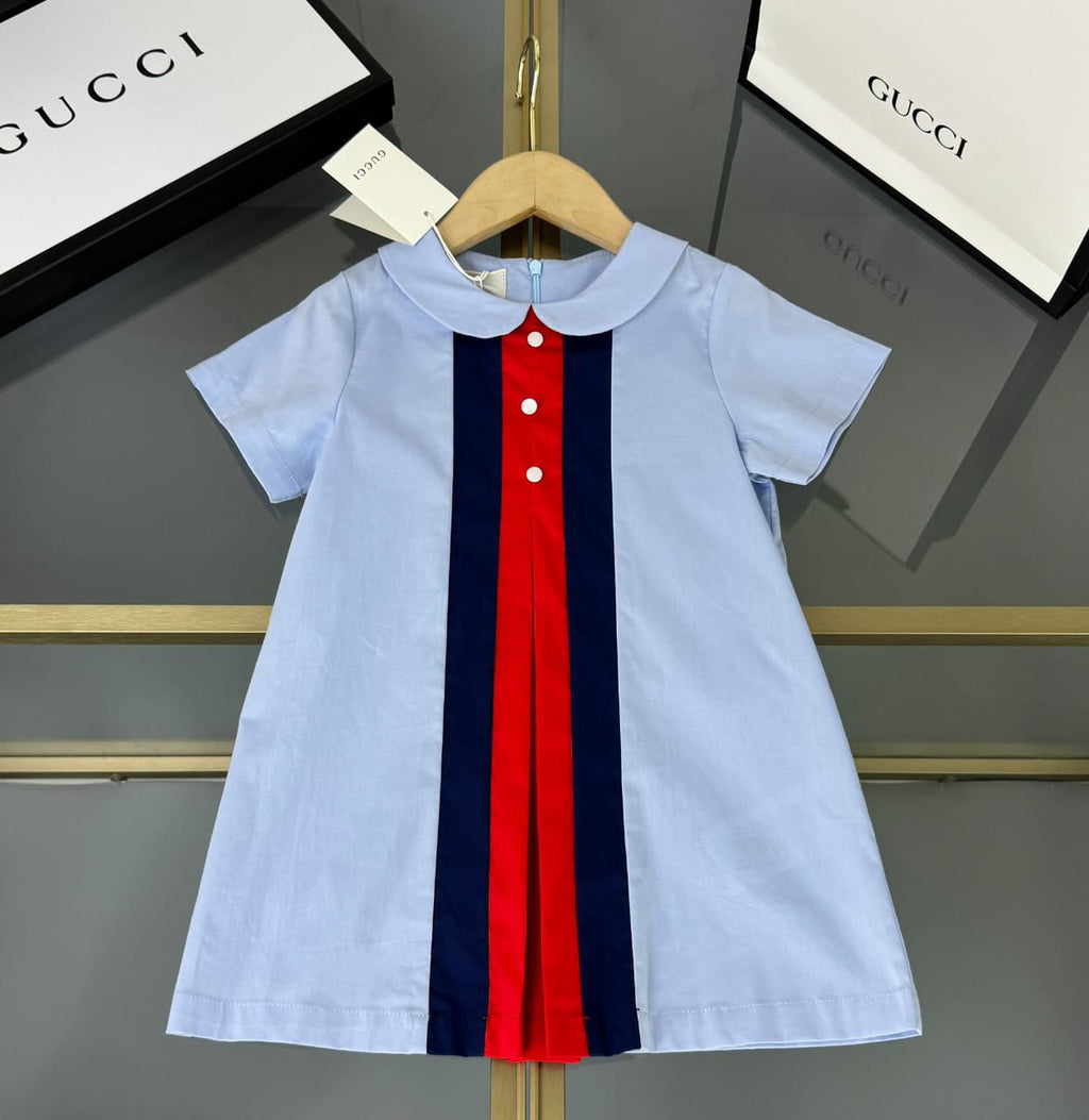 Gucci Kids - Peter Pan Collar Dress - Light Blue