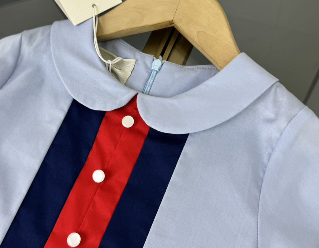 Gucci Kids - Peter Pan Collar Dress - Light Blue
