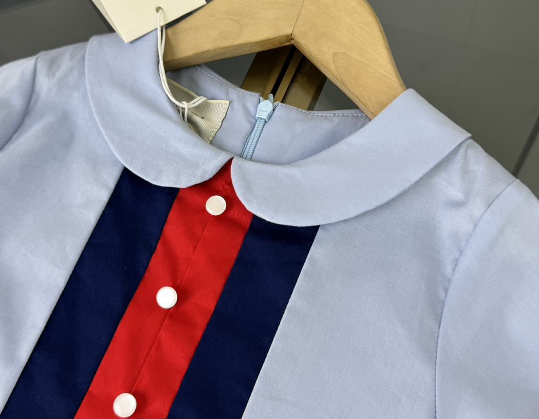 Gucci Kids - Peter Pan Collar Dress - Light Blue