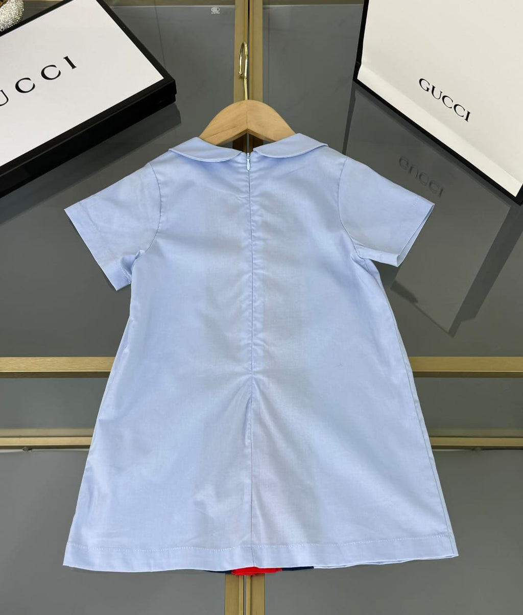 Gucci Kids - Peter Pan Collar Dress - Light Blue