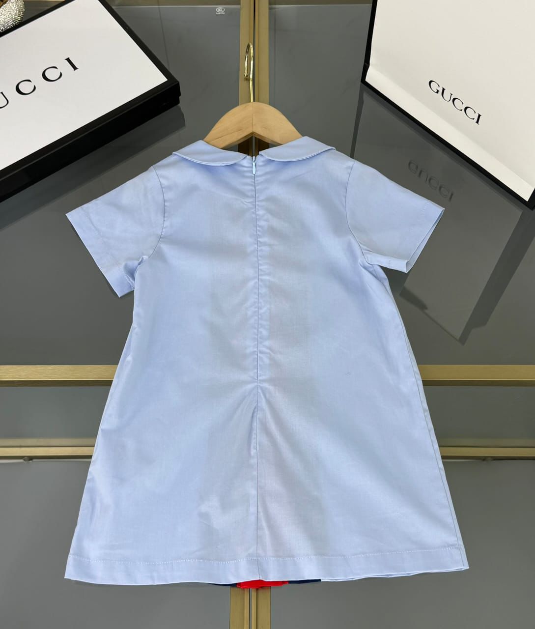 Gucci Kids - Peter Pan Collar Dress - Light Blue