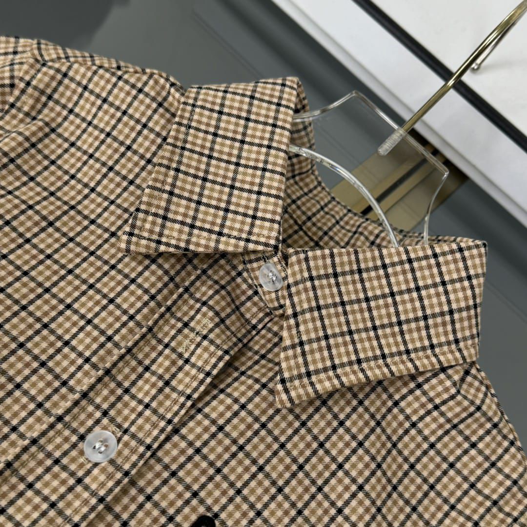Miu Miu Kids - Checked Short Dress with Pleated Skirt