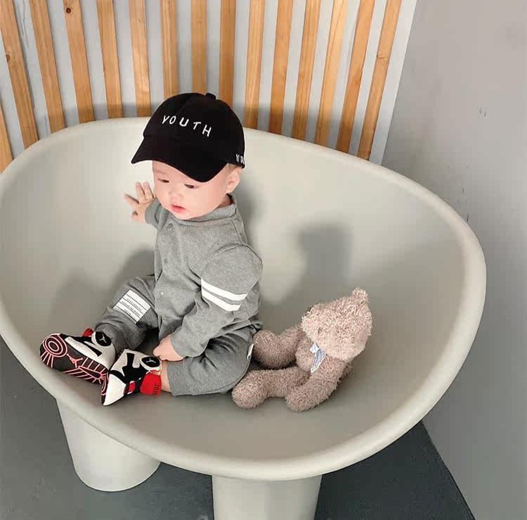 Thom Browne Babies - Grey Stripe Infant Romper