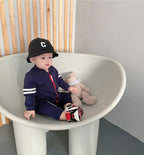 Thom Browne Babies - Navy Blue Stripe Infant Romper