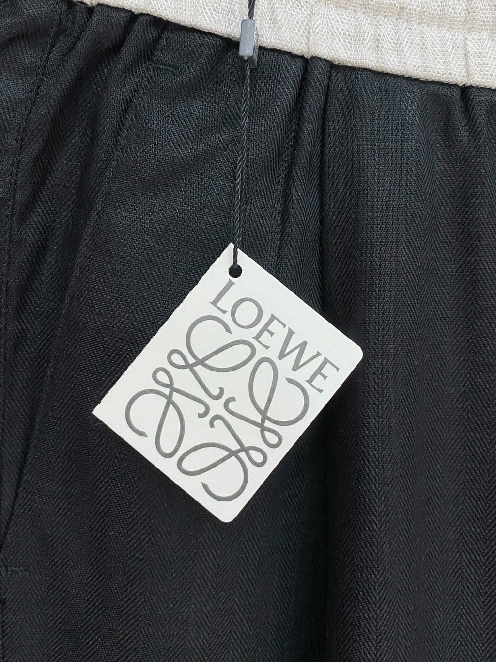Loewe - Anagram Contrast Waistband Linen Trousers