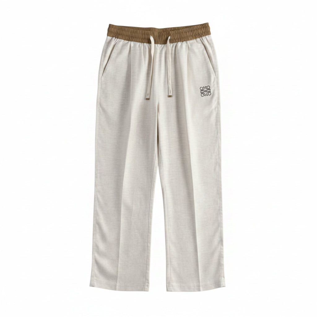 Loewe - Anagram Contrast Waistband Linen Trousers