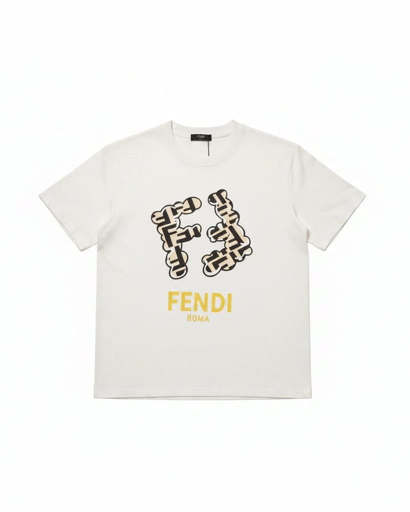Fendi - Graffiti FF Block Logo Cotton T-Shirt