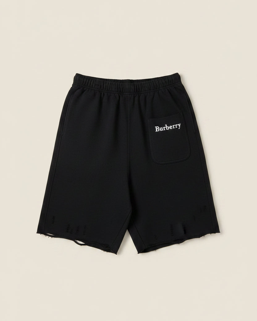 Burberry - EKD Embroidered Distressed Sweat Shorts