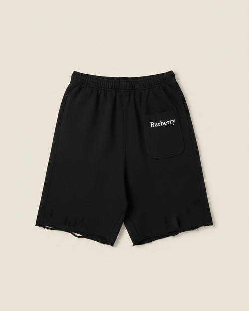 Burberry - EKD Embroidered Distressed Sweat Shorts
