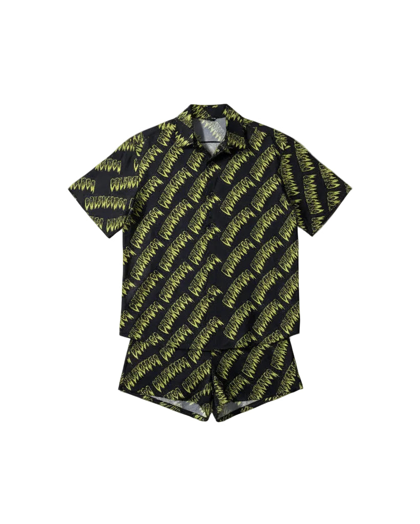 Balenciaga - Strike Logo Monogram Silk Short-Sleeve Set