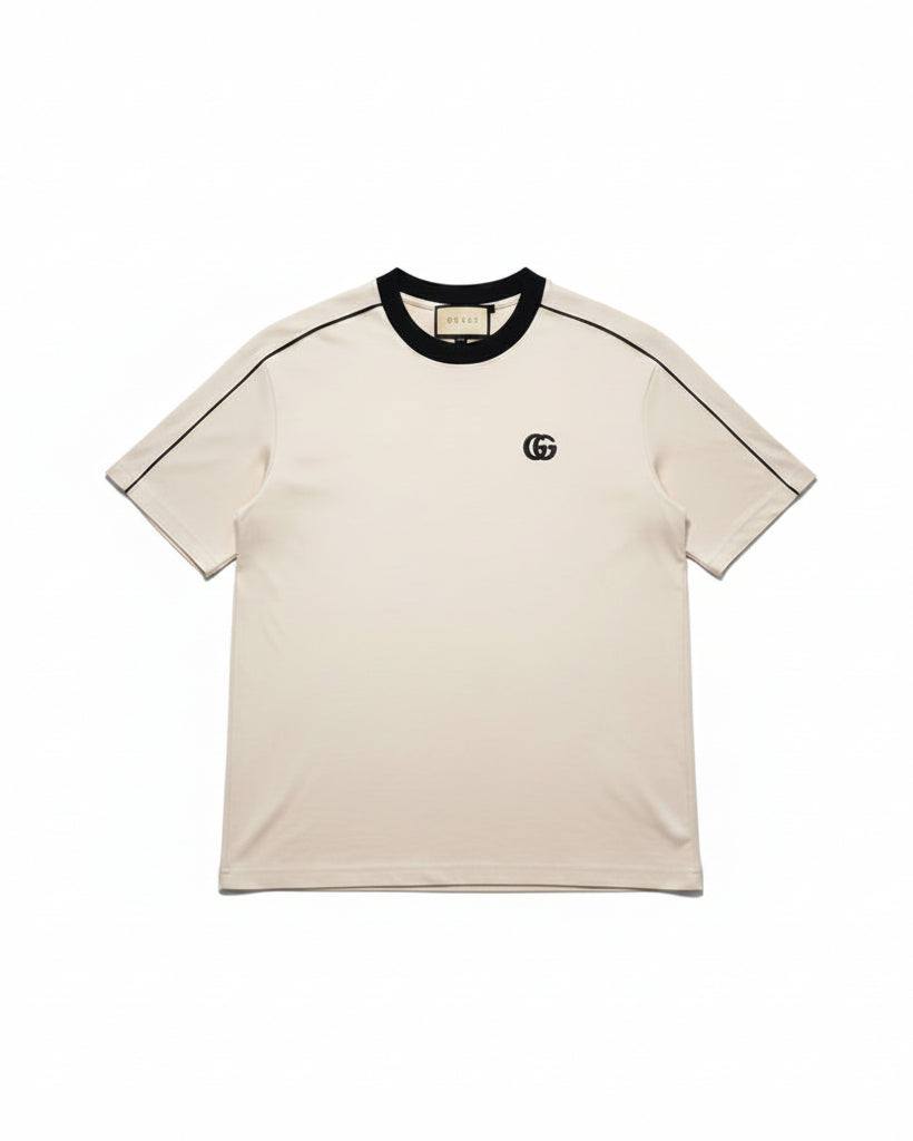 Gucci - Interlocking G Embroidered Piping Cotton T-Shirt