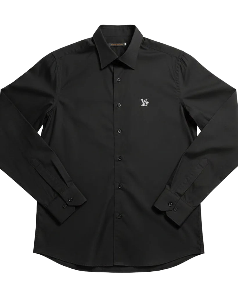 Louis Vuitton - Metallic LV Initial Accent Cotton Dress Shirt