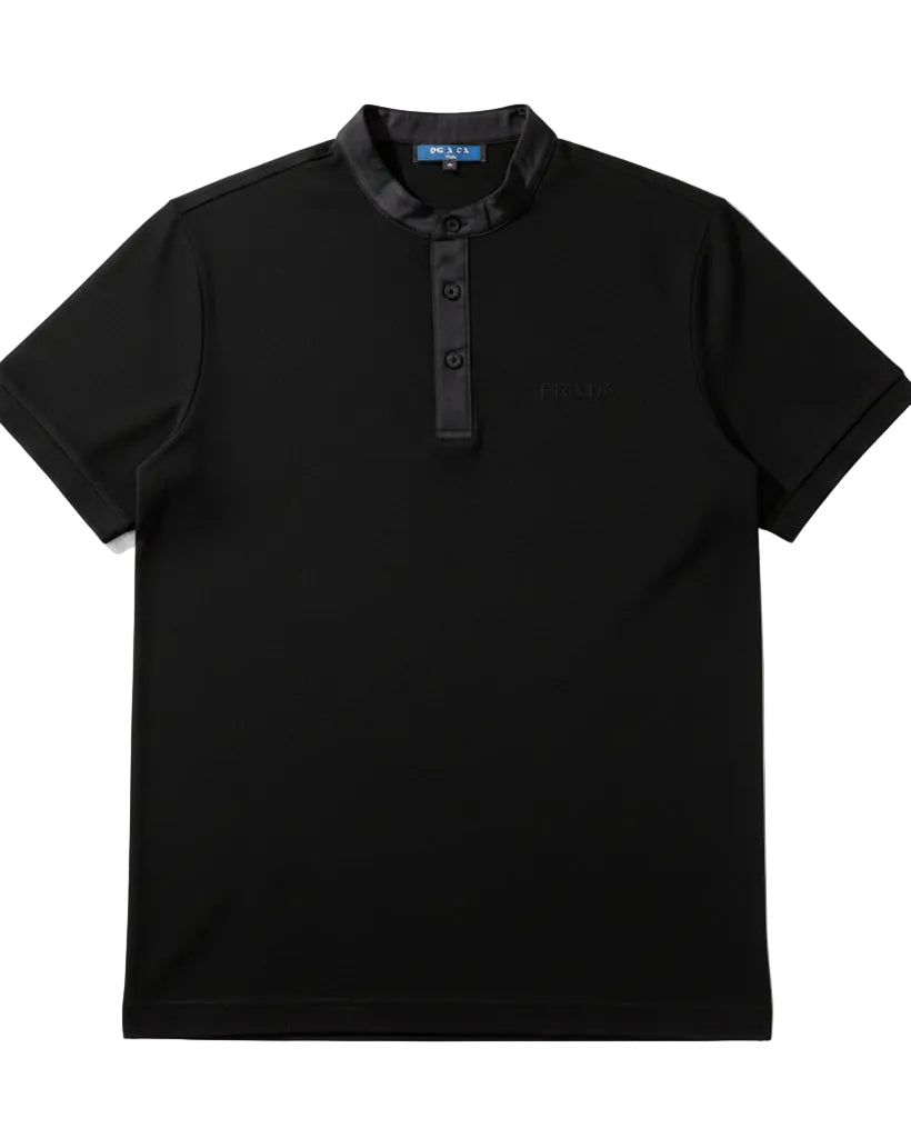 Prada - Silk Blend Henley Neck Knit T-Shirt