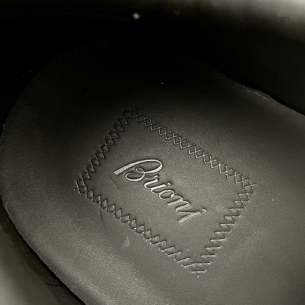 Brioni - Suede-Trimmed Calfskin Low-Top Sneakers