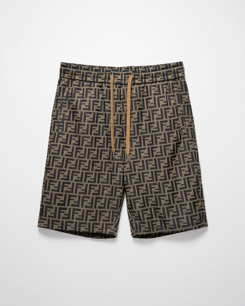Fendi - FF Monogram Contrast Trim Polo & Shorts Set