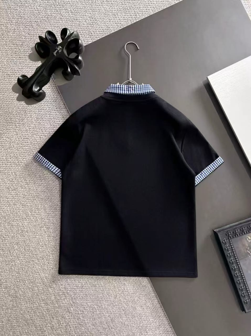 Burberry - Gingham Collar Layered-Look Knit Polo Shirt