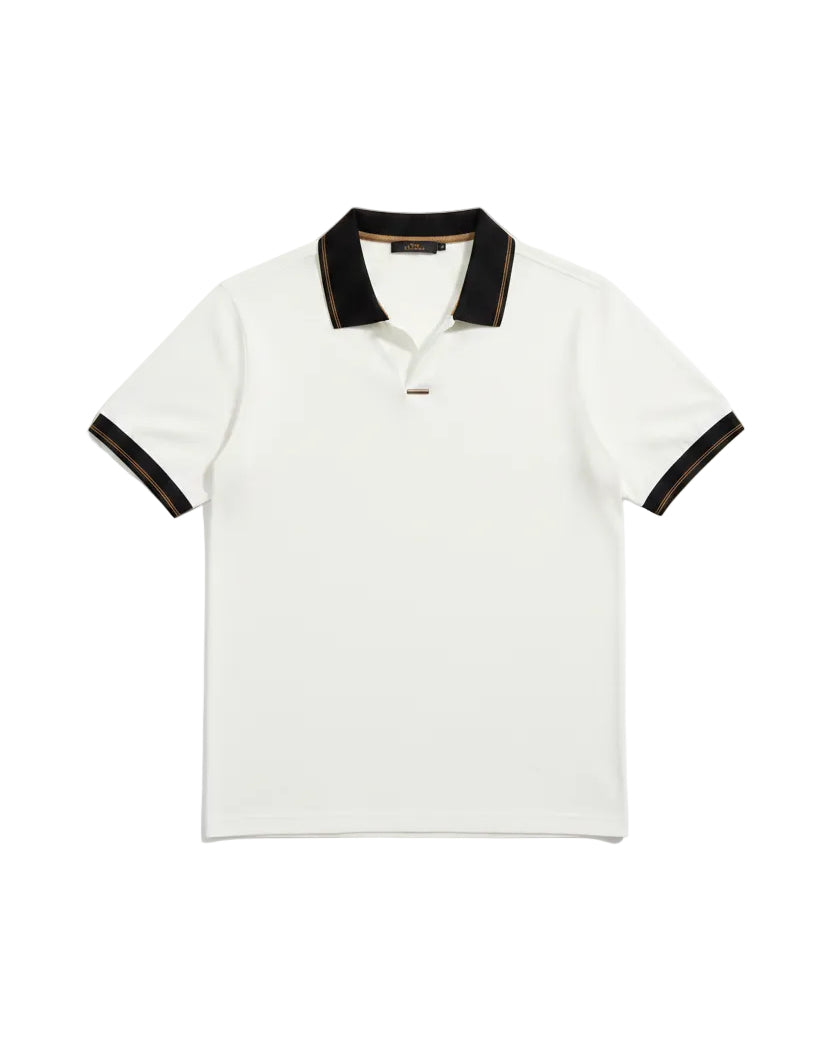 Zegna - Contrast Trim Silk-Cotton Knit Polo Shirt