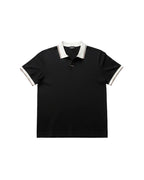Zegna - Contrast Trim Silk-Cotton Knit Polo Shirt (Black)