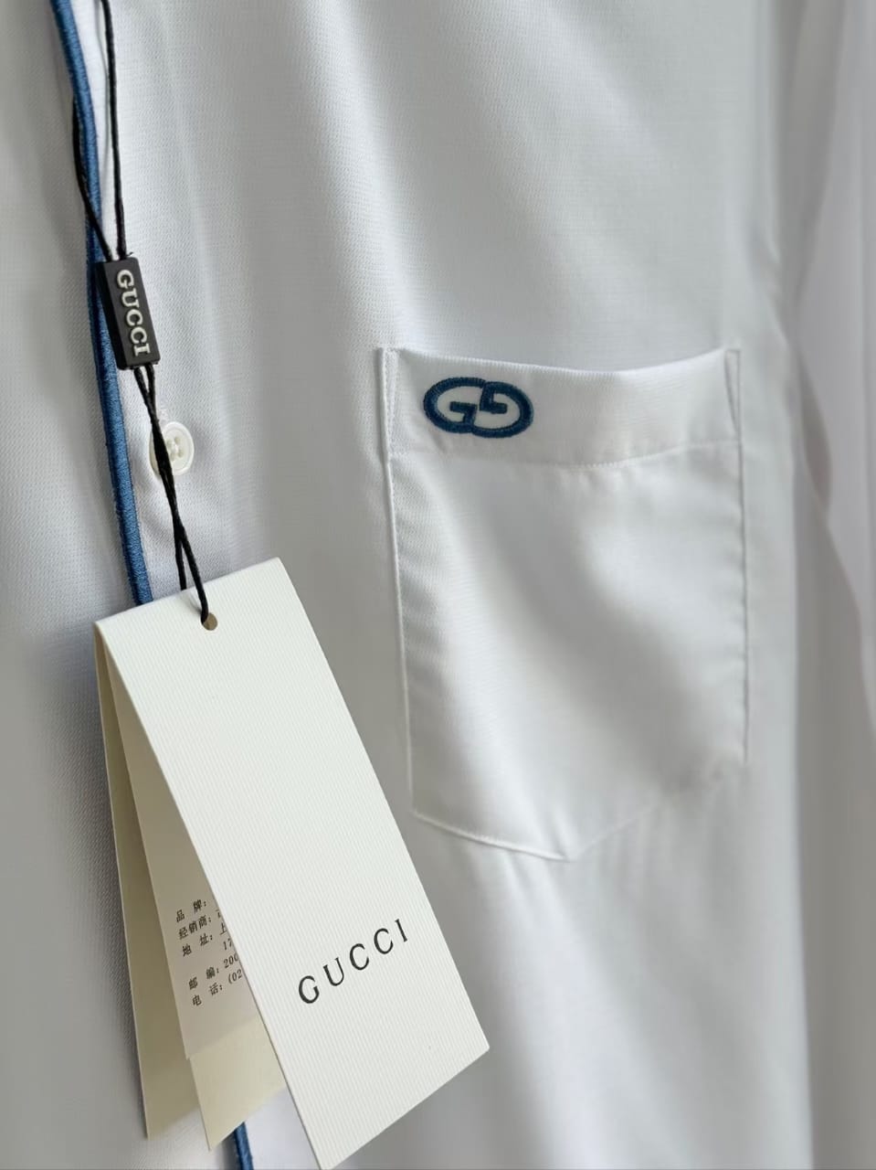 Gucci - Contrast Piping Interlocking G Silk-Blend Shirt