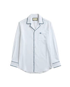 Gucci - Contrast Piping Interlocking G Silk-Blend Shirt
