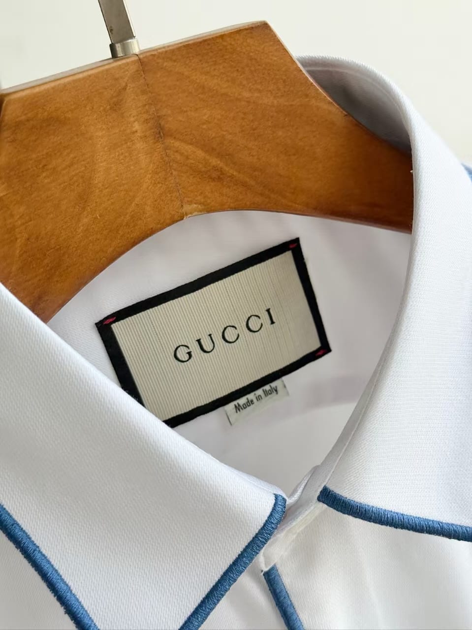 Gucci - Contrast Piping Interlocking G Silk-Blend Shirt