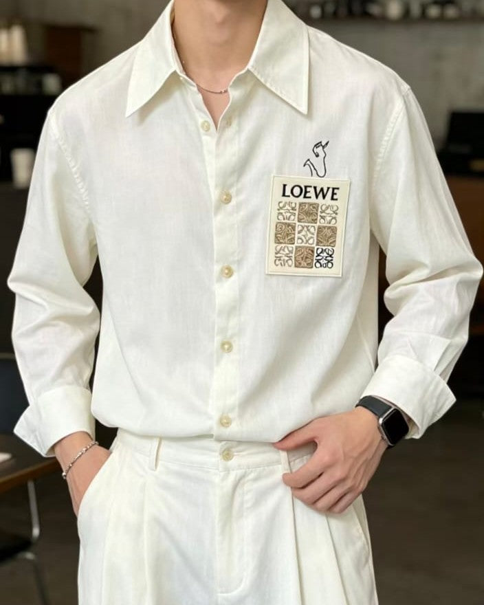 Loewe - Anagram Patch Linen Button-Down Shirt