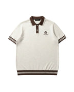 Loro Piana - Contrast Trim Crest Embroidered Knit Polo Shirt