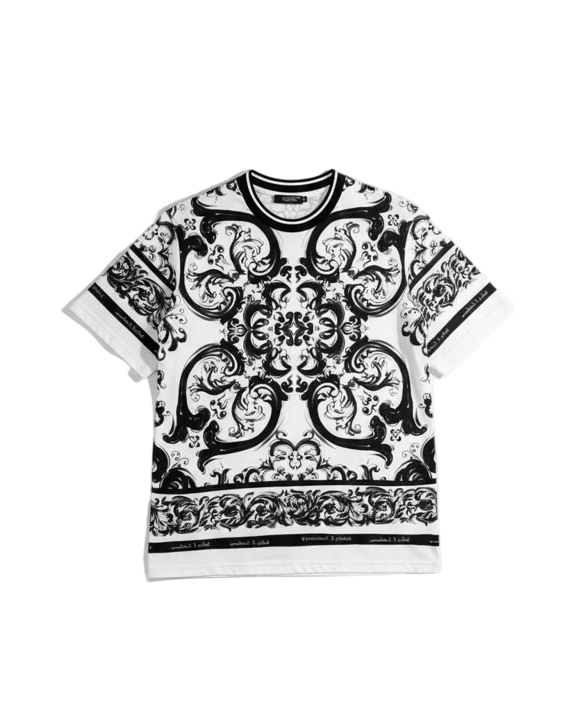Dolce & Gabbana - Baroque Ornament Print Cotton T-Shirt