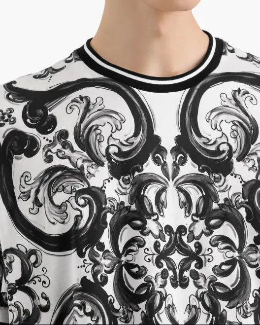 Dolce & Gabbana - Baroque Ornament Print Cotton T-Shirt