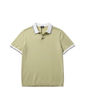 Zegna - Contrast Trim Silk-Cotton Knit Polo Shirt (Olive Green)