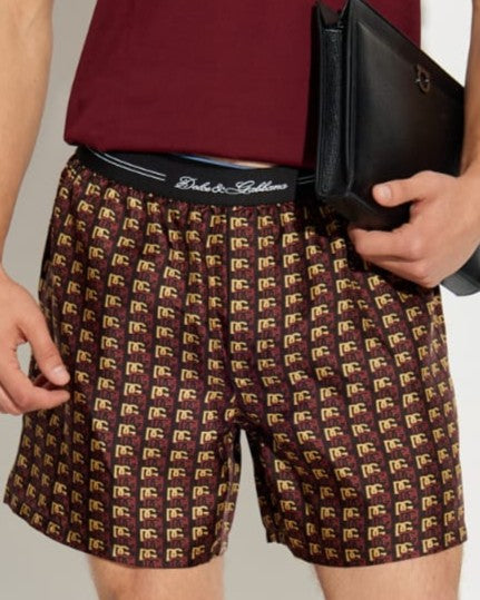 Dolce & Gabbana - Print Shorts - Burgundy/Gold