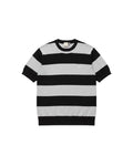 Dior - Striped Knit Crewneck T-Shirt (Black & Silver-Grey)