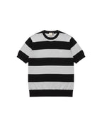 Dior - Striped Knit Crewneck T-Shirt (Black & Silver-Grey)