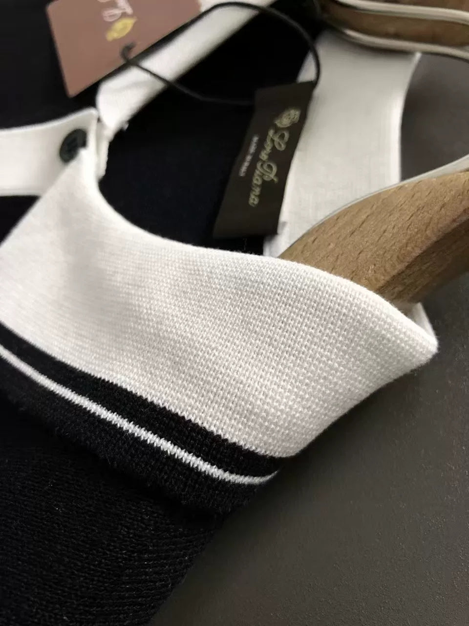 Loro Piana - Contrasting Collar Striped Polo - Black